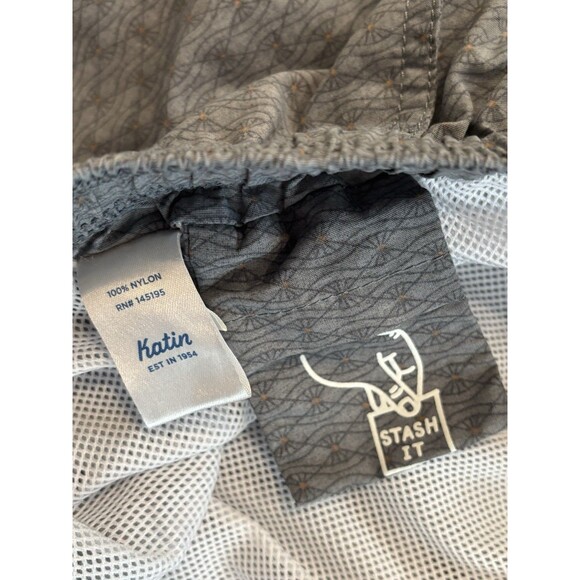 Katin Board Shorts Mens Size XL Gray Mesh Lined Beach Swim Trunks Geometric - Picture 4 of 7